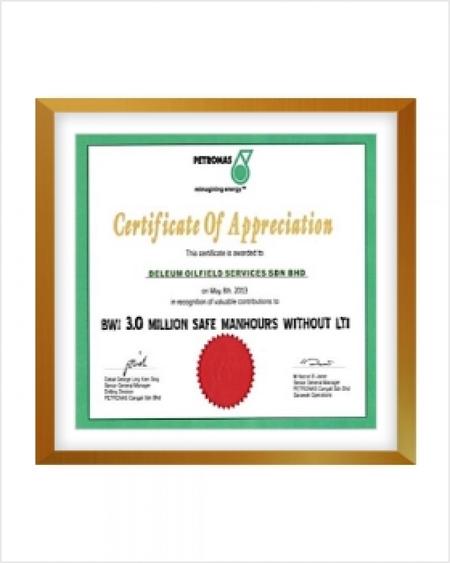 Certificate of Appreciation