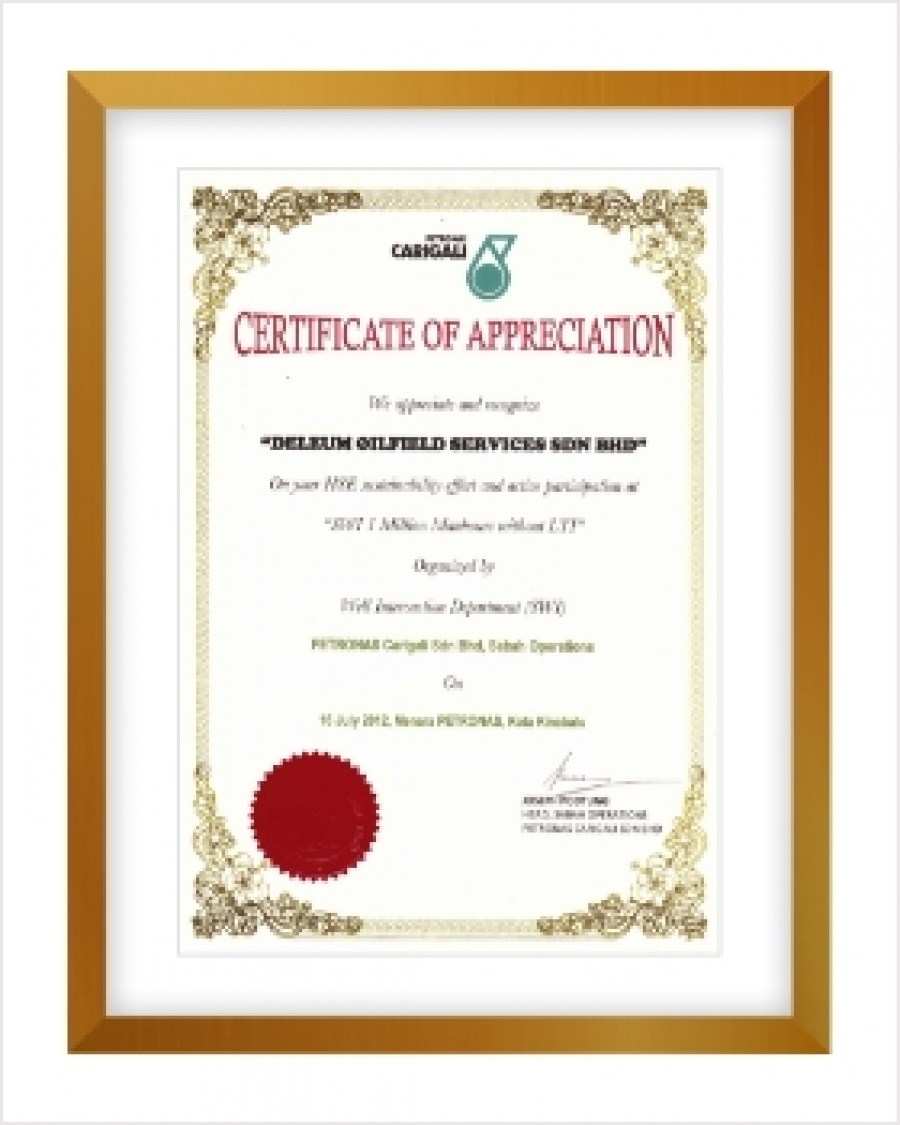 Certificate of Appreciation